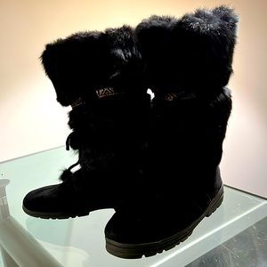 Rabbit fur boots